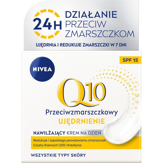 NIVEA Q10 Power Drėkinamasis kremas nuo raukšlių dienai SPF 15 - Stangrinimas 50 ml
