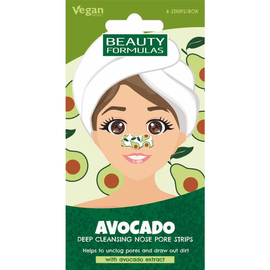 BEAUTY FORMULAS Nosies porų juostelės Giliai valančios - Avokadas 1op.-6 vnt.