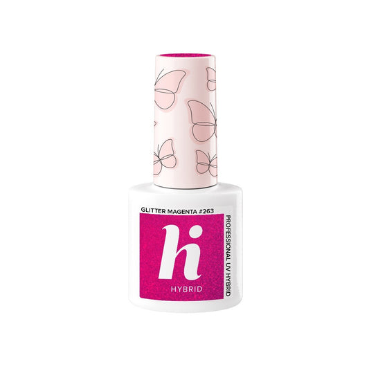 HI HYBRID Hibridinis lakas Butterfly #263 Glitter Magenta 5ml