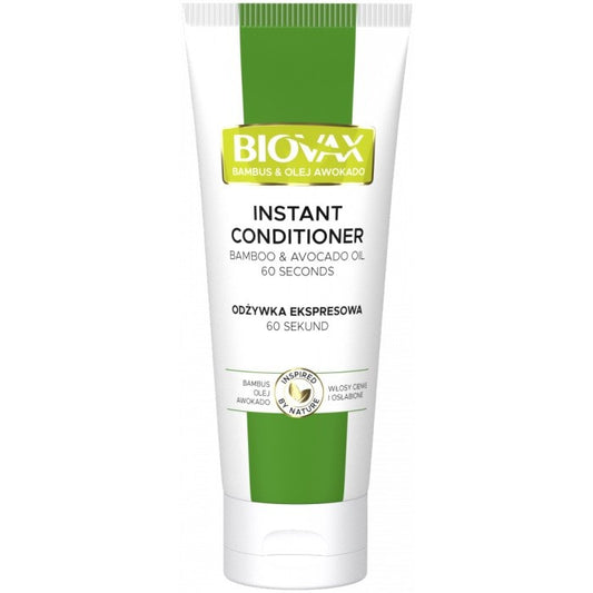L`BIOTICA Biovax Hair Ekspresinė kondicionierius - Bambukas & Avokado aliejus 200ml