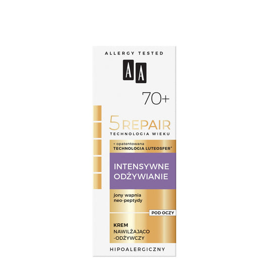 AA Technologia Wieku 5 Repair 70+ Intensyvus maitinamasis kremas paakiams 15ml
