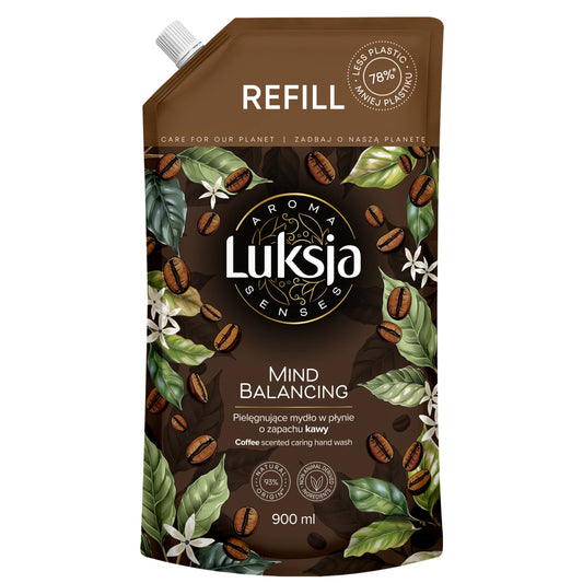 LUKSJA Aroma Senses Mind Balancing Drėkinantis skystas muilas su kavos kvapu - papildymas 900 ml