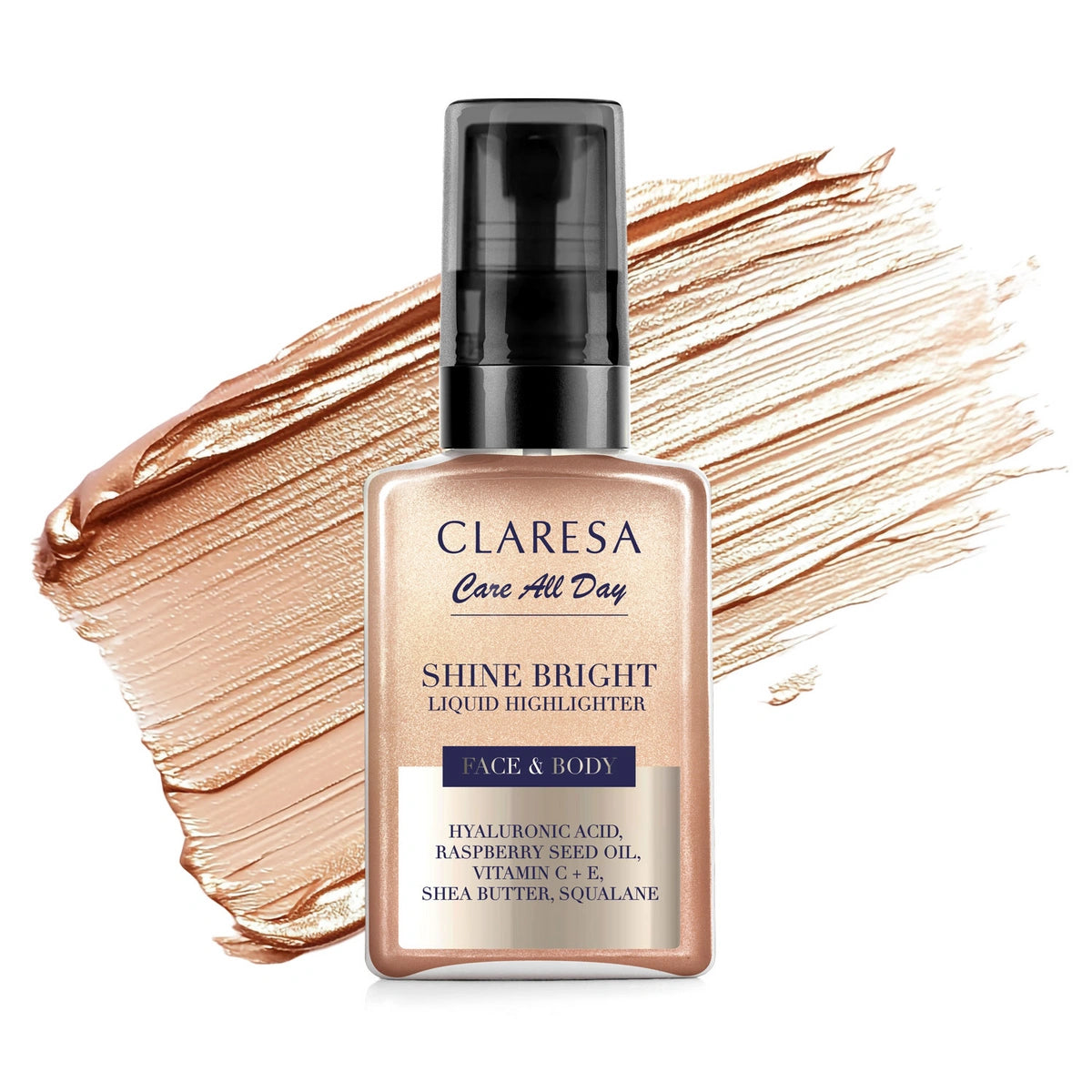 CLARESA Shine Bright&Body Skystas veido ir kūno švytėjimo suteikiantis highlighteris 50 ml