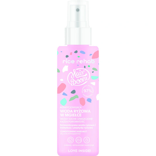 HAIRBOOM Rice Rehab Kondicionuojanti ryžių vanduo plaukams purškiklyje 200 ml
