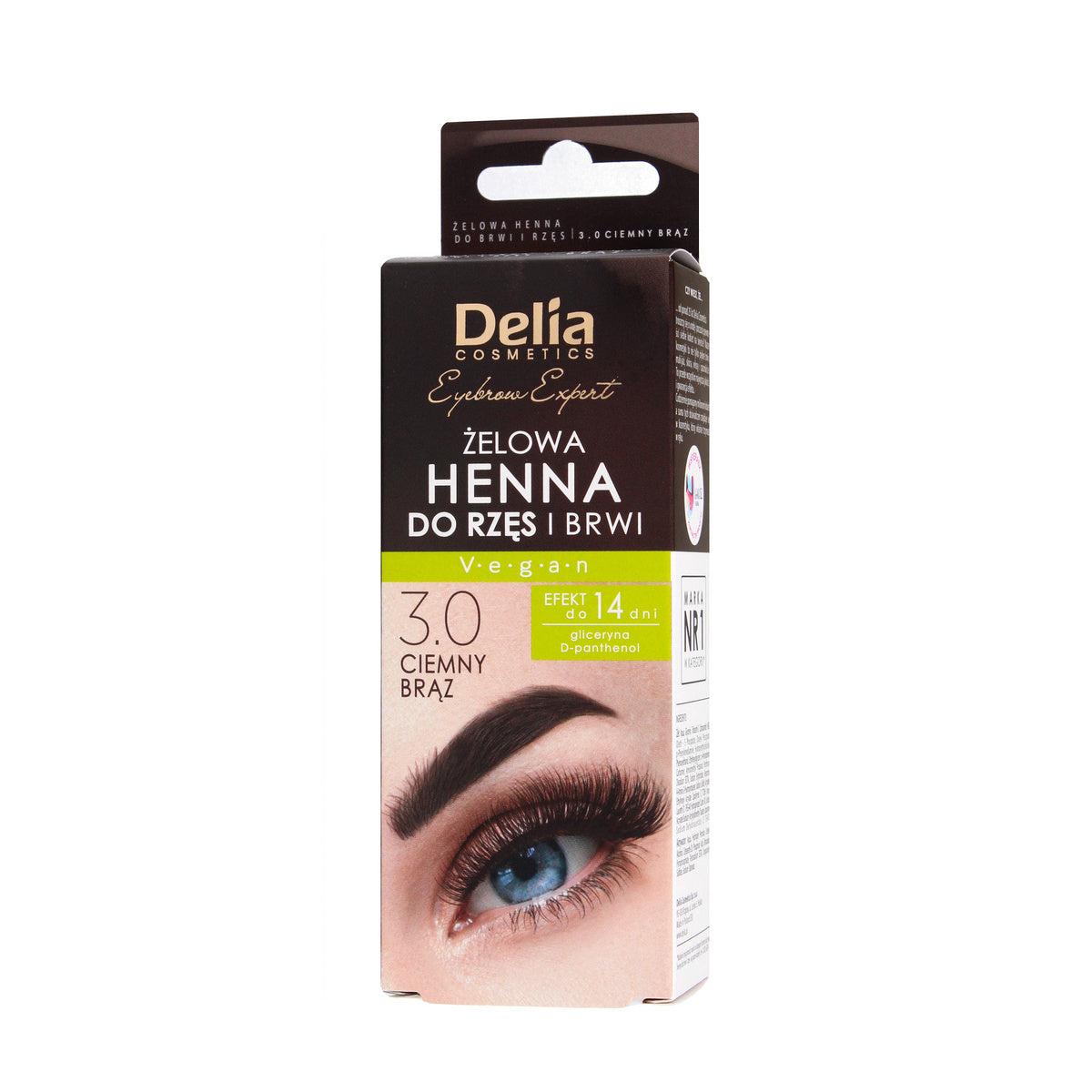 DELIA Henna antakiams ir blakstienoms, gelinė 3.0 tamsiai ruda 15 ml