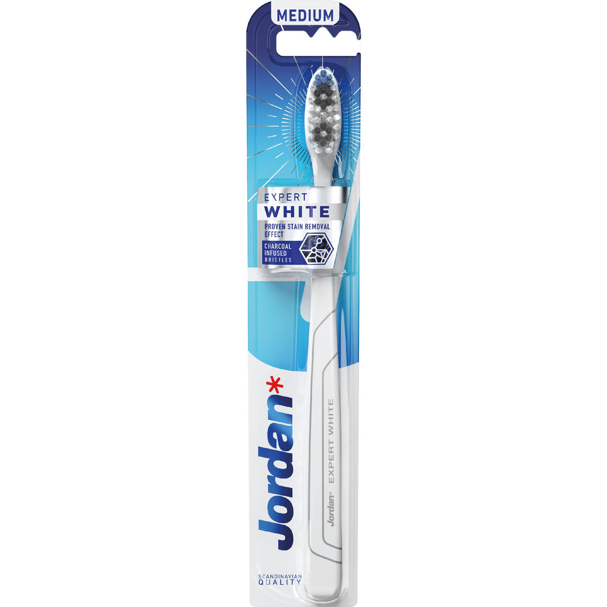 Jordan Dantų šepetėlis Expert White - medium - mišrių spalvų 1vnt