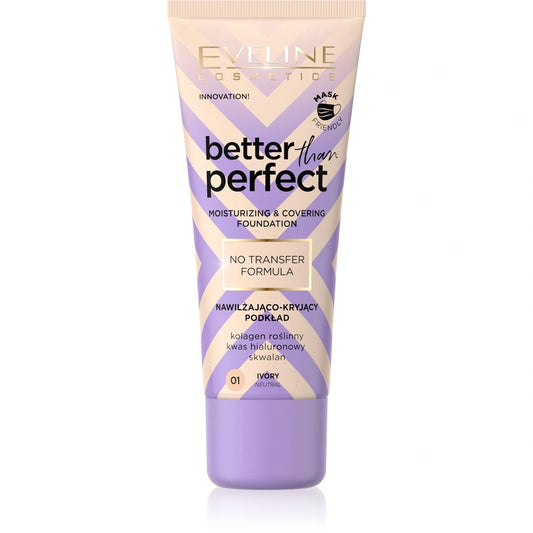EVELINE Better Than Perfect Drėkinamasis ir maskuojantis makiažo pagrindas nr. 01 Ivory (neutral) 30 ml