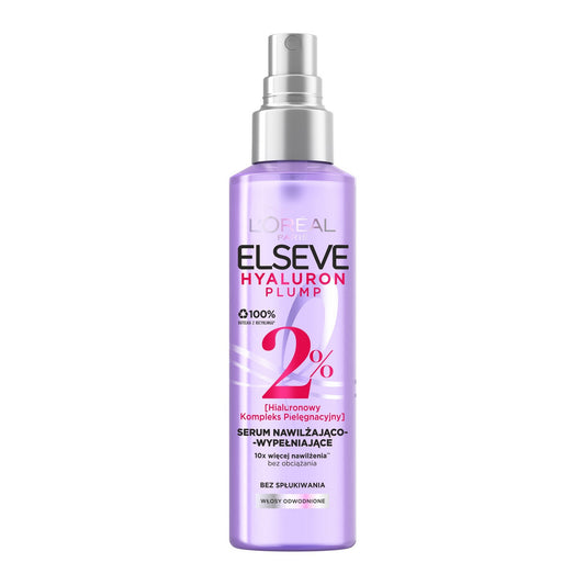 LOREAL ELSEVE Hyaluron Plump 2% Serumas drėkinantis ir užpildantis sausiems plaukams 150 ml