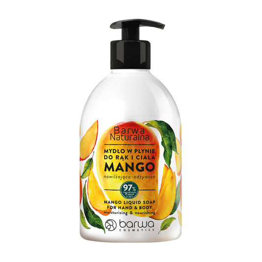BARWA Natūralus skystas muilas rankoms ir kūnui drėkinantis-maitinantis Mango 500 ml