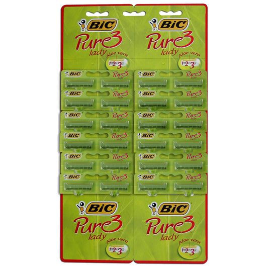 Bic skutimosi skustuvai Pure 3 Lady žalia - 24 vnt.