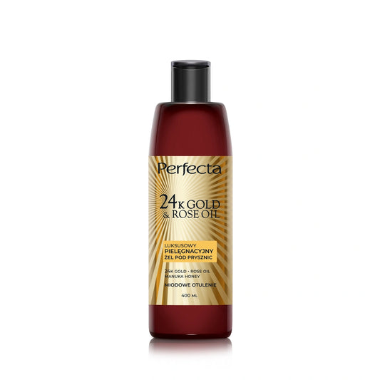PERFECTA 24K Gold & Rose Oil Prabangus dušo gelis Mielinis Apkabinimas 400 ml