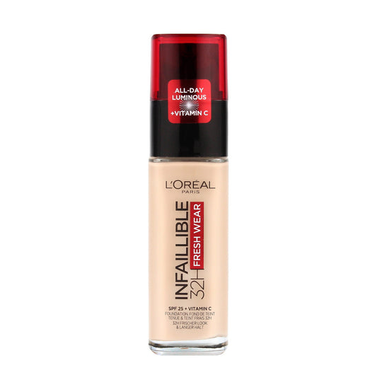 LOREAL Infaillible 32H Fresh Wear Ilgalaikis makiažo pagrindas 130 True Beige 30 ml