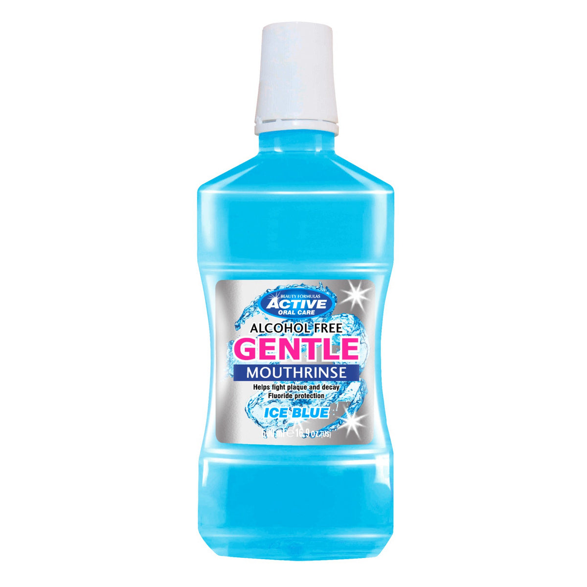 Beauty Formulas Active Oral Care Švelnus burnos skalavimo skystis Ice Blue - be alkoholio 500ml