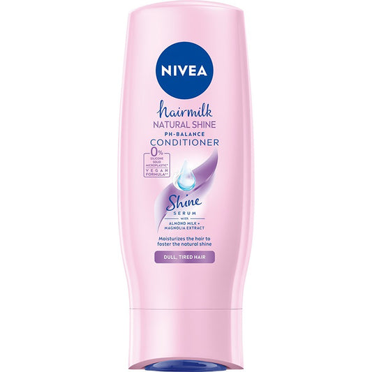 NIVEA Hairmilk Pieninė plaukų kondicionierius, stiprinantis blizgesį Natural Shine 200 ml