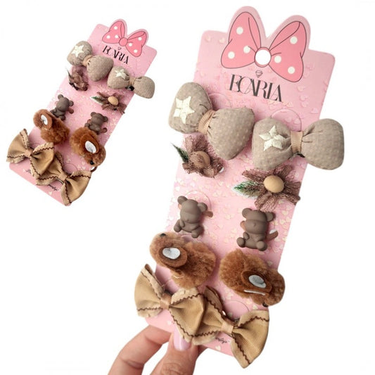 ECARLA 10w1 plaukų gumelių rinkinys su triušio kaspinu