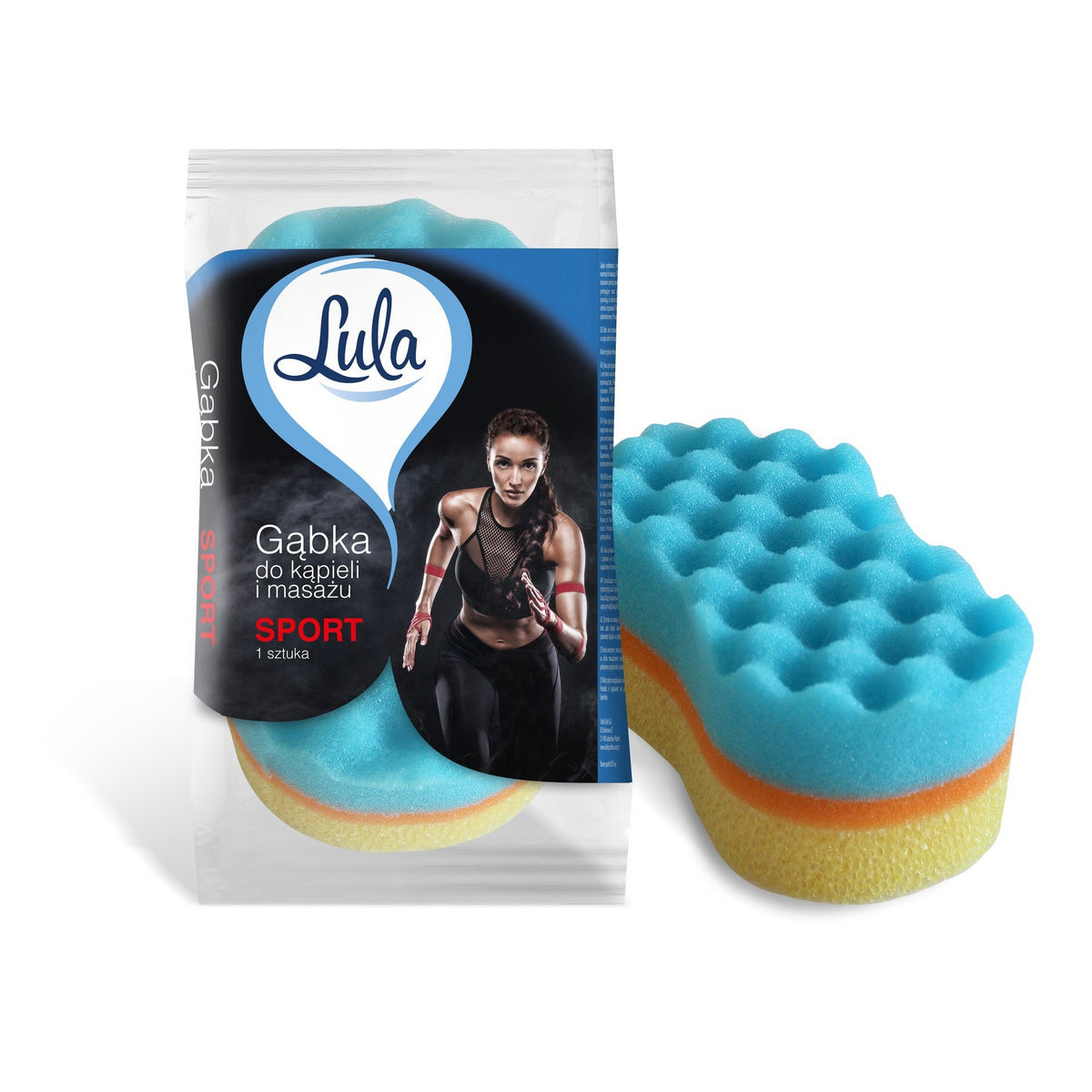 LULA Vonios ir masažo kempinė Sport - spalvų mišinys 1 vnt