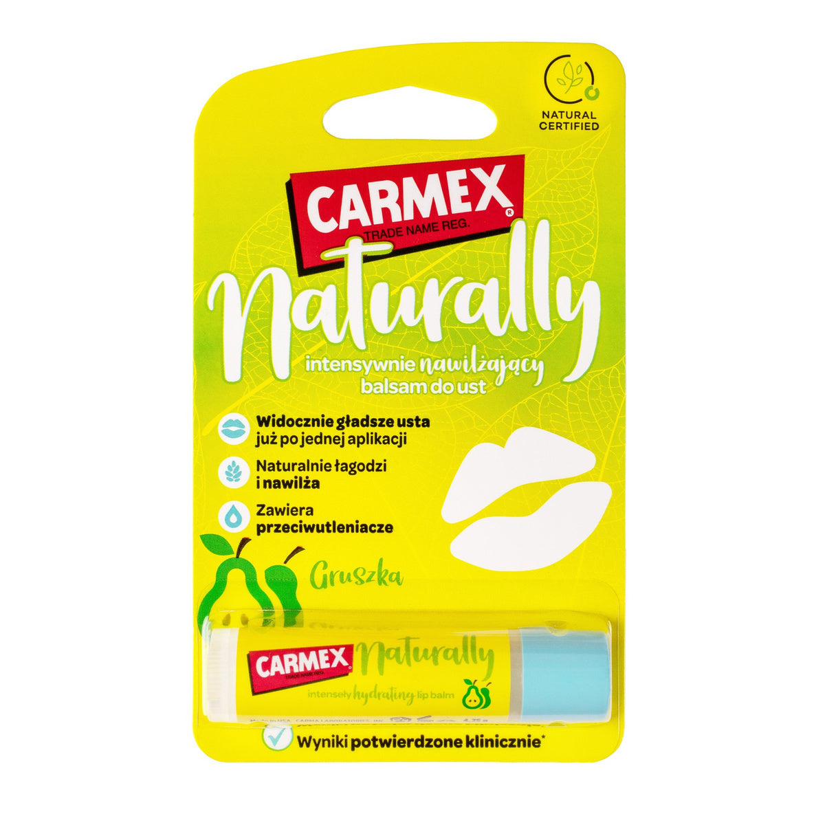 CARMEX Naturally Intensyviai Drėkinantis Lūpų Balzamas - Kriaušė 4.25g