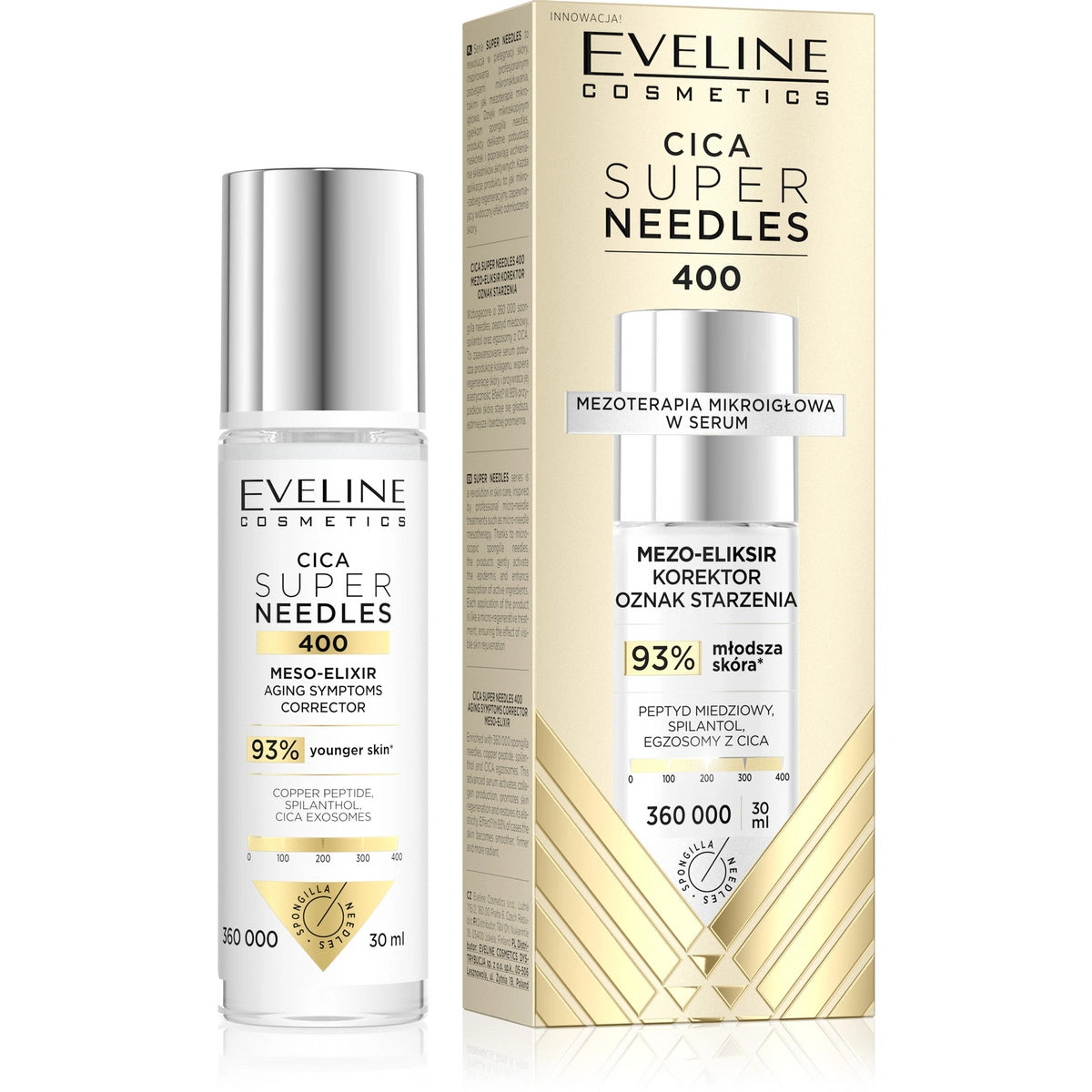 EVELINE Cica Super Needles 400 Mezo-eliksir korektor senėjimo požymių 30 ml