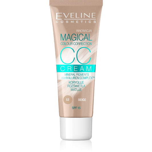 EVELINE Magical Colour Correction CC Multifunkcinis pudra nr 53 Bež 30 ml