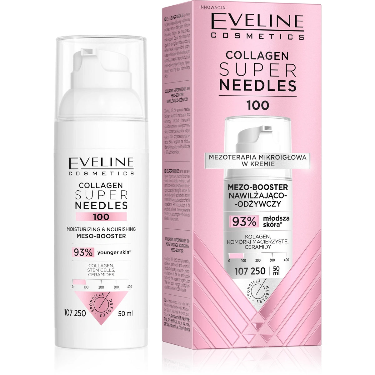 EVELINE Collagen Super Needles 100 Mezo-booster drėkinantis maitinantis 50 ml