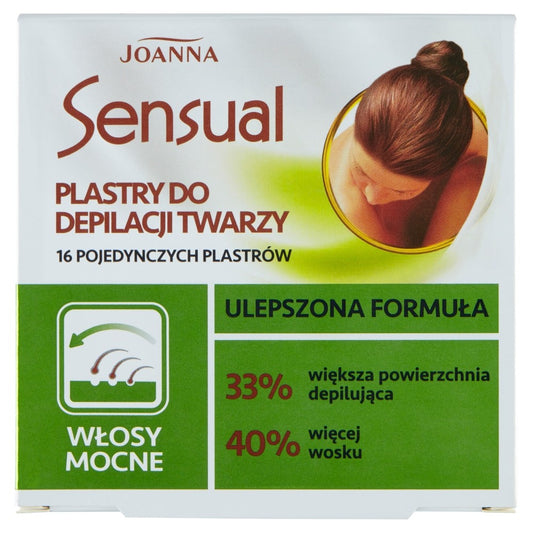JOANNA Sensual depiliacijos pleistrai veidui - stiprūs plaukai 1 vnt. (12 vnt.)
