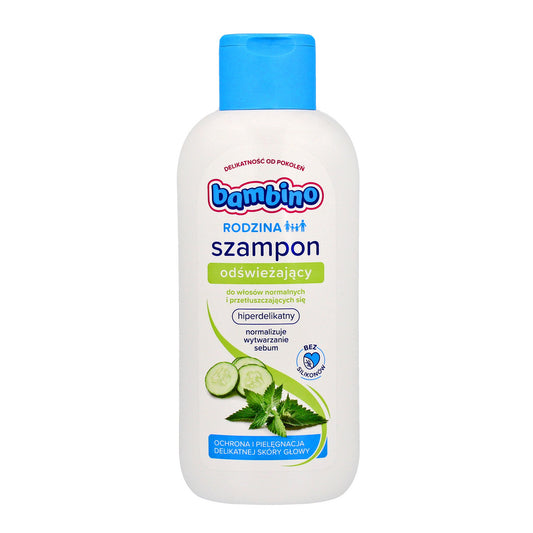 BAMBINO Šviežinantis šampūnas normaliai ir riebiai plaukų 400 ml