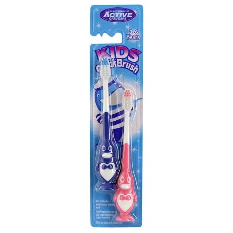 BEAUTY FORMULAS Active Oral Care Vaikų dantų šepetėlis Quick (3-6 metų) mix spalvų 1op.-2vnt