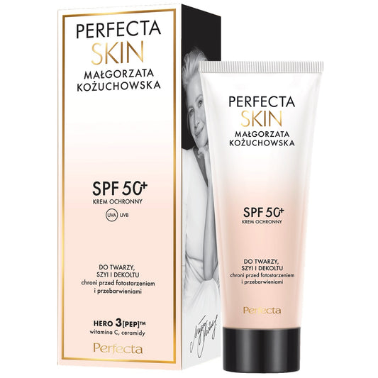PERFECTA Skin Małgorzata Kożuchowska Apsauginis kremas SPF 50+ veidui, kaklui ir dekoltė 40 ml