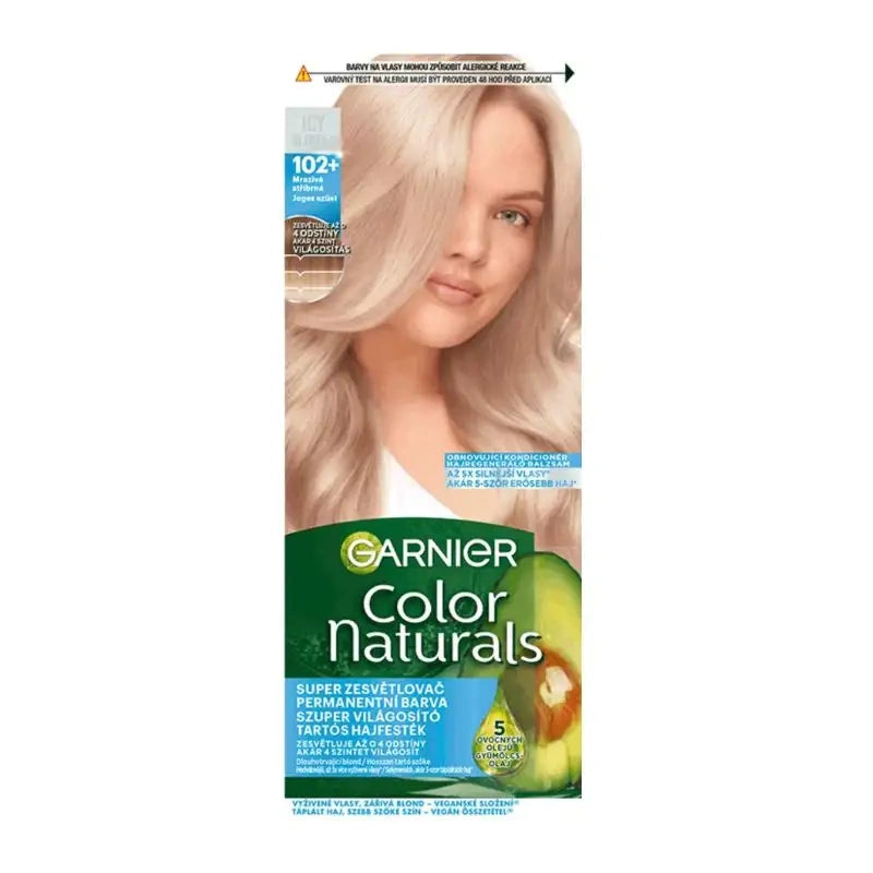 GARNIER Color Naturals Kreminė plaukų dažų spalva nr. 102+ Šaltas sidabrinis blondinas 112 ml