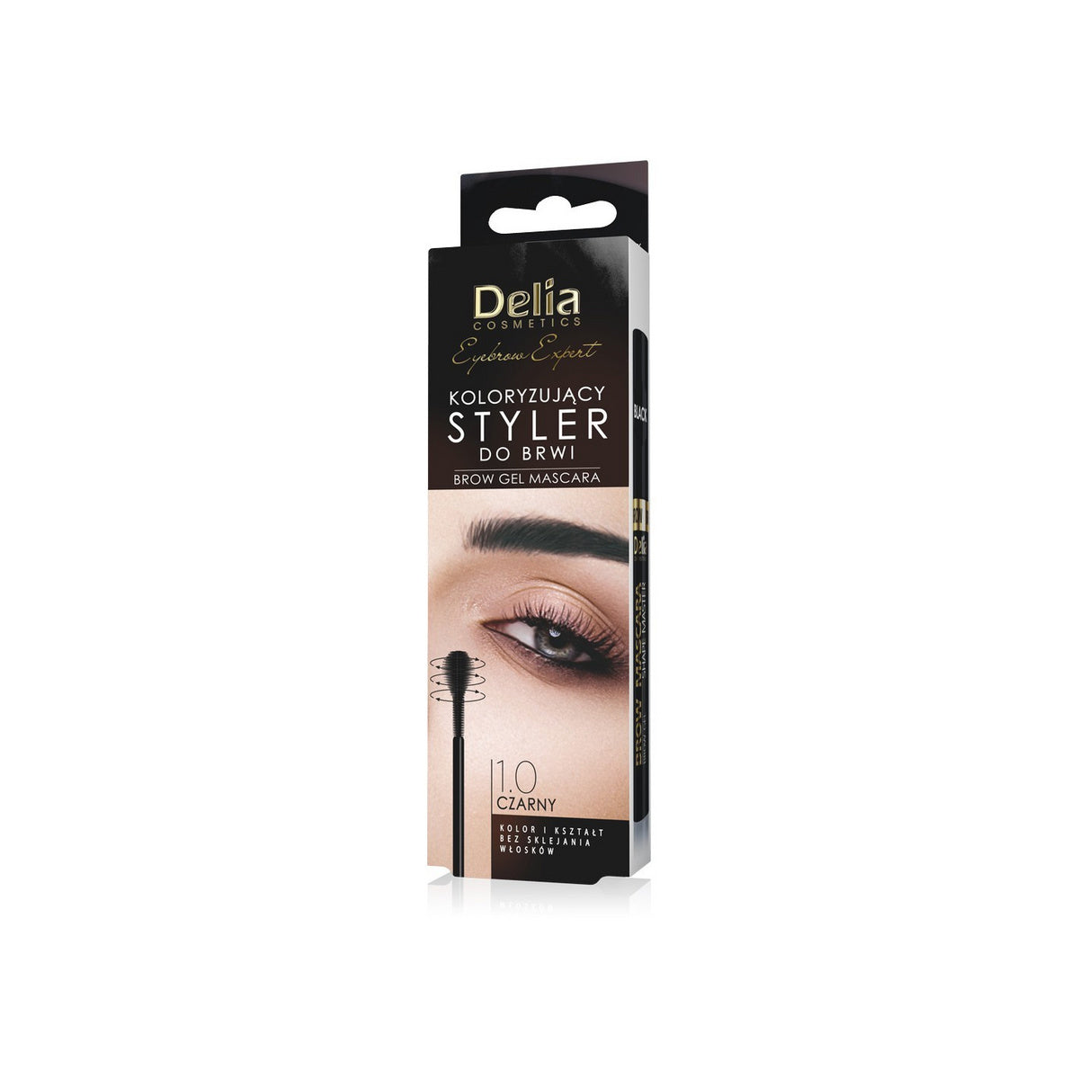 DELIA COSMETICS Eyebrow Expert Tonuojantis Antakių Tušas 1.0 juodas - antakių formuotojas 11ml