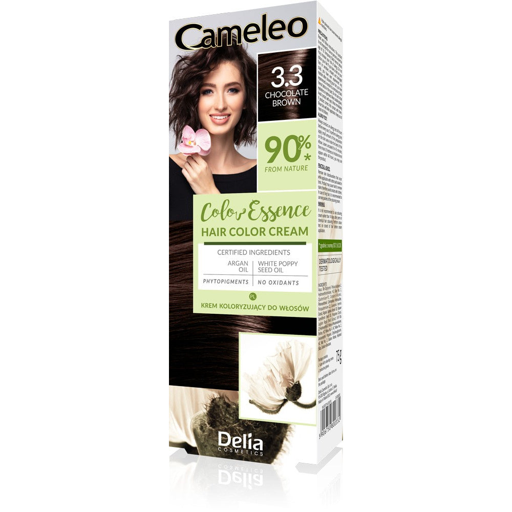 DELIA COSMETICS CAMELEO Color Essence Kremas koloryzuojantis nr 3.3 - šokolado rudas