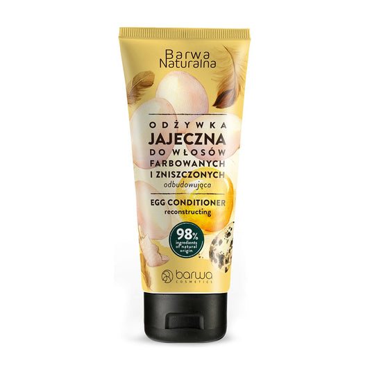 BARWA Natūralus Kiaušinių Atstatomasis Kondicionierius dažytiems ir pažeistiems plaukams 200ml