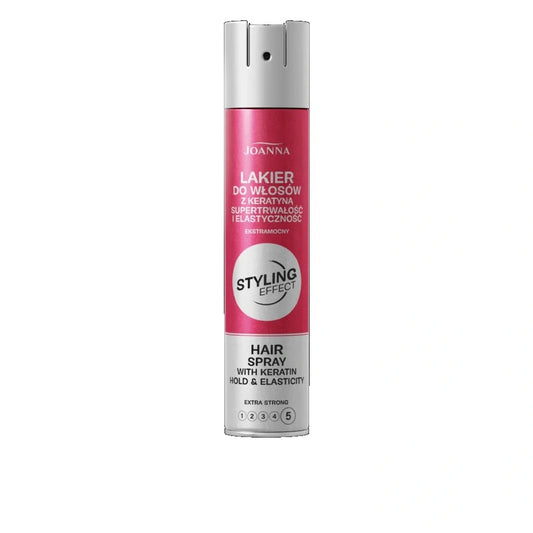 JOANNA Styling Effect Plaukų lakas su keratinu Ekstramocnost ir Elastingumas - ekstramocnus 250 ml