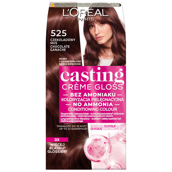 LOREAL Casting Creme Gloss Kremas koloryzujący nr 525 Šokoladinis Musas