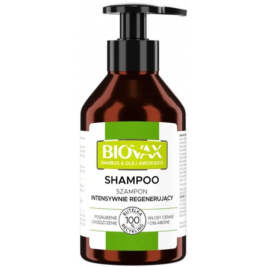 L`BIOTICA Biovax Intensyviai regeneruojantis šampūnas - Bambusas + Avokadų aliejus 200ml