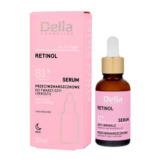 DELIA Veido, kaklo ir dekoltė serumą su retinoliu 81% 30 ml