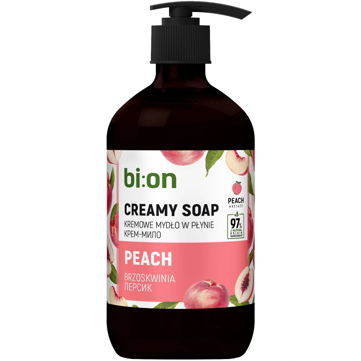 BIO NATURELL Kreminė muilas skystyje su pompa Persikas 473 ml