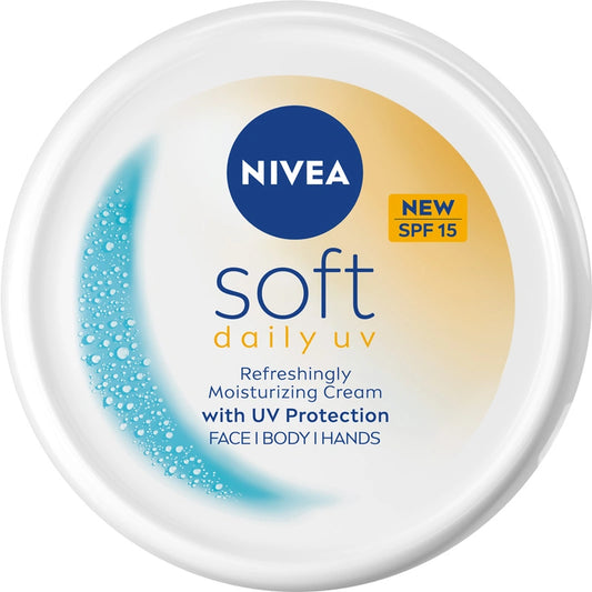 NIVEA Soft Kasdienis UV Kremas intensyviai drėkinantis SPF15 veidui, kūnui ir rankoms 200 ml