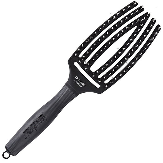 OLIVIA GARDEN Fingerbrush Combo Šepetys plaukams Medium Black 1vnt