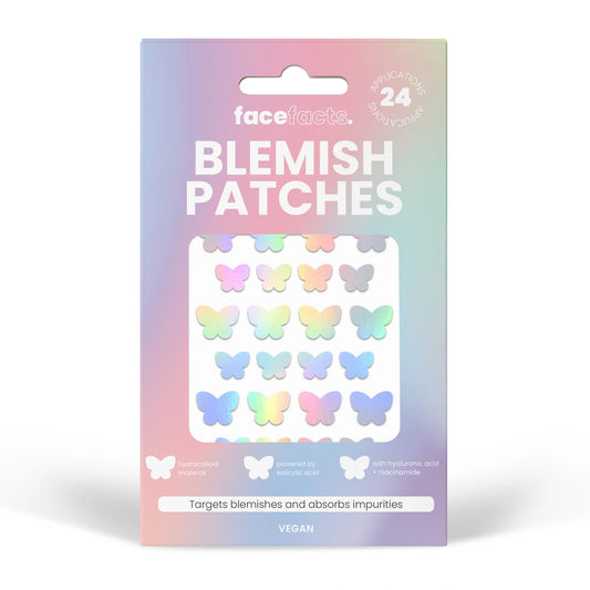 FACE FACTS Blemish Patches pleistrai nuo spuogų - Holografiniai drugeliai 1 vnt. - 24 vnt.