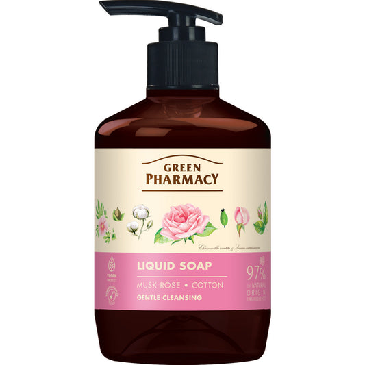 GREEN PHARMACY Skystas muilas Rūtos pižmovo + Medvilnė 460 ml