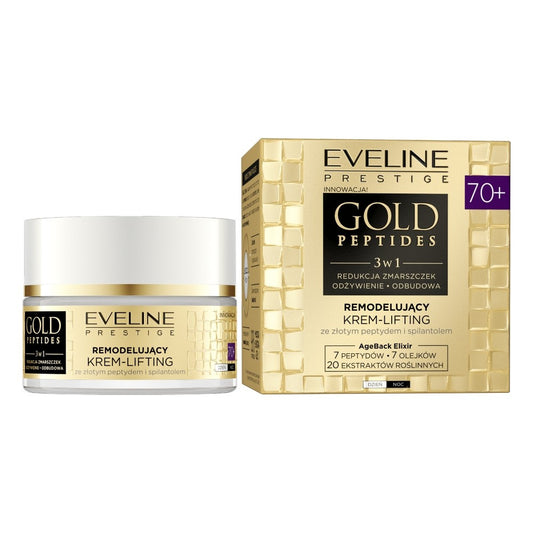 EVELINE Gold Peptides 3w1 Remodeluojantis liftingo kremas 70+ dienai/nakčiai 50 ml