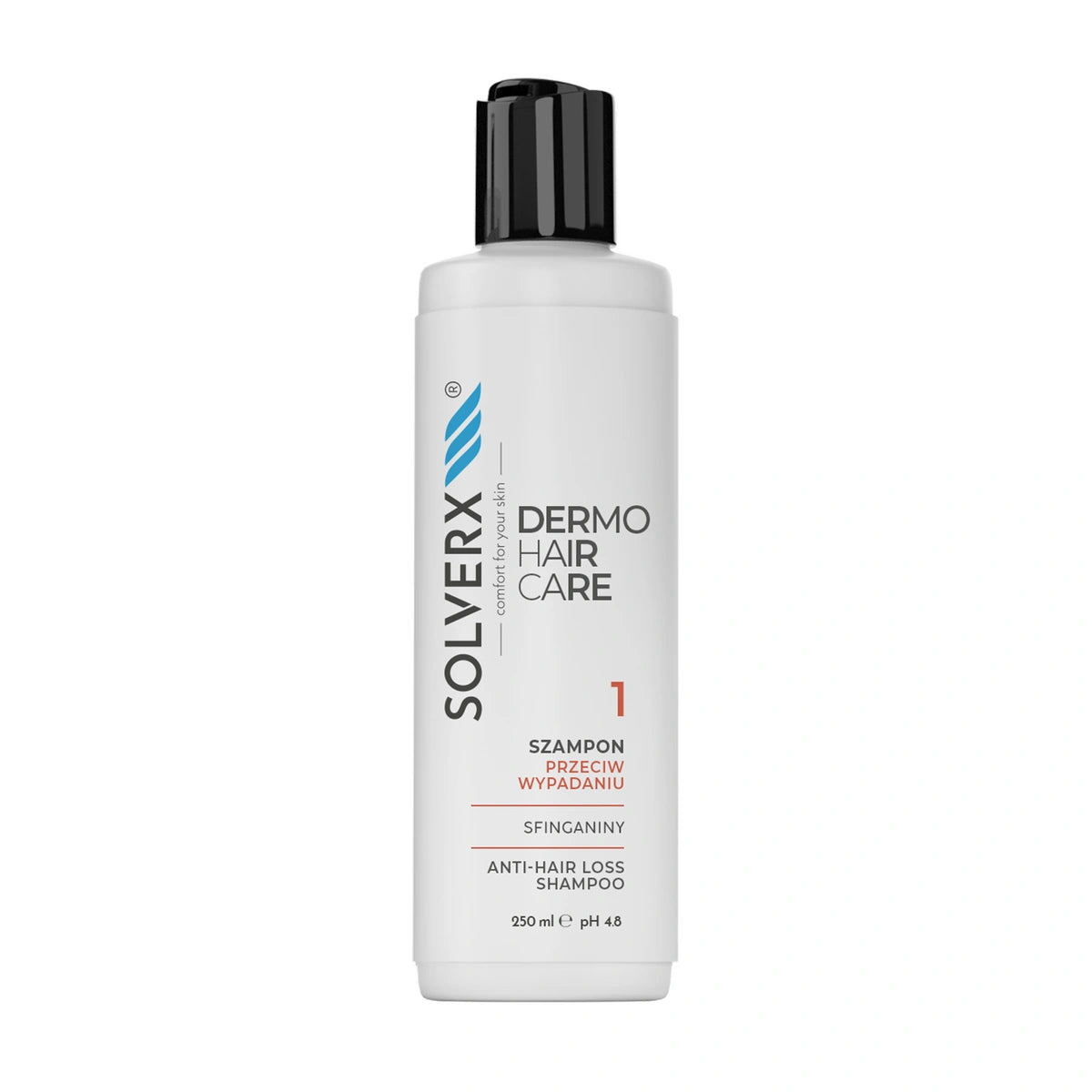 SOLVERX Dermo Hair Šampūnas nuo plaukų slinkimo Sfinganinos 250 ml