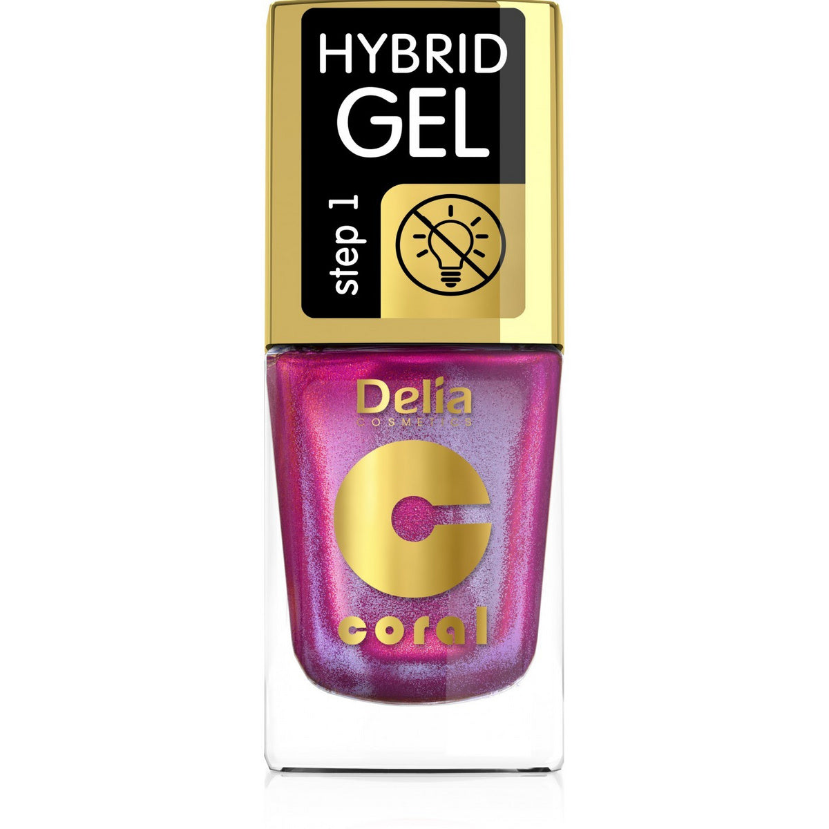 DELIA COSMETICS Coral Hybrid Gel hibridinis nagų lakas nr. 107 Multirefleks Malinowy 11ml