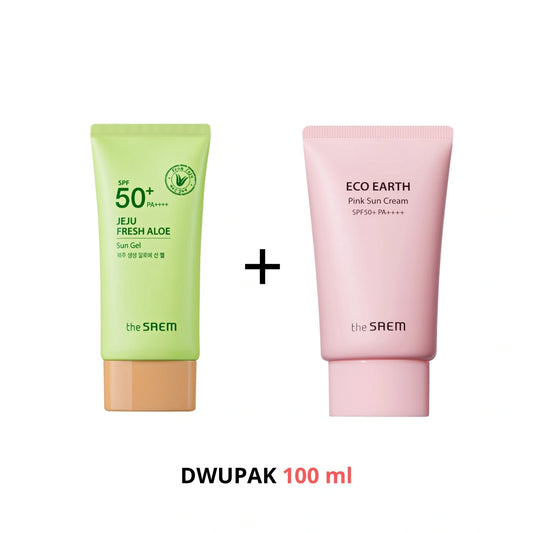 SAEM SPF50+ paketas - JEJU SAULĖS GELIS + ECO ROŽINĖ SAULĖ