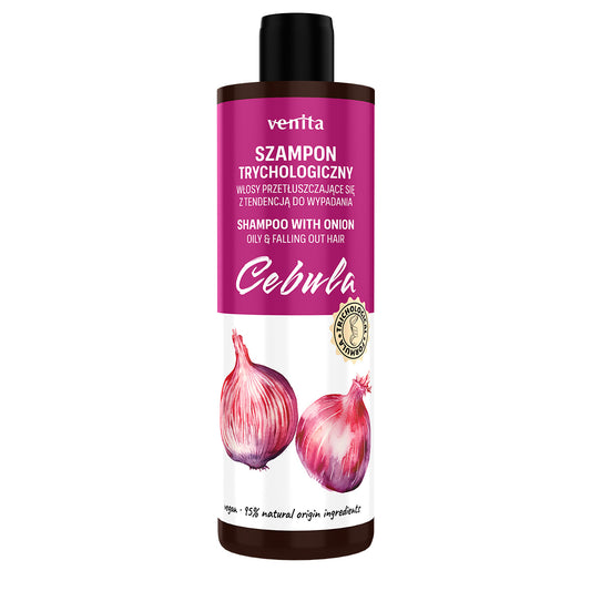 VENITA Trichologinė formulė Šampūnas su svogūnu - riebaluojantiems plaukams su tendencija slinkti 300ml