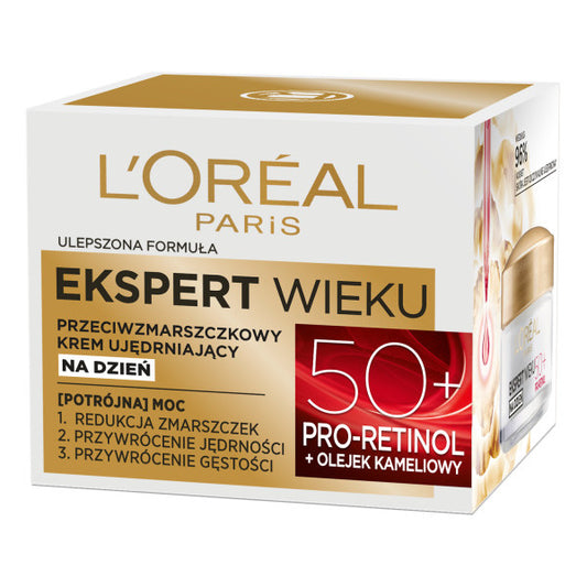 LOREAL Ekspert Wieku 50+ Priešraukšlėjančios stangrinančios dieninės kremas 50 ml