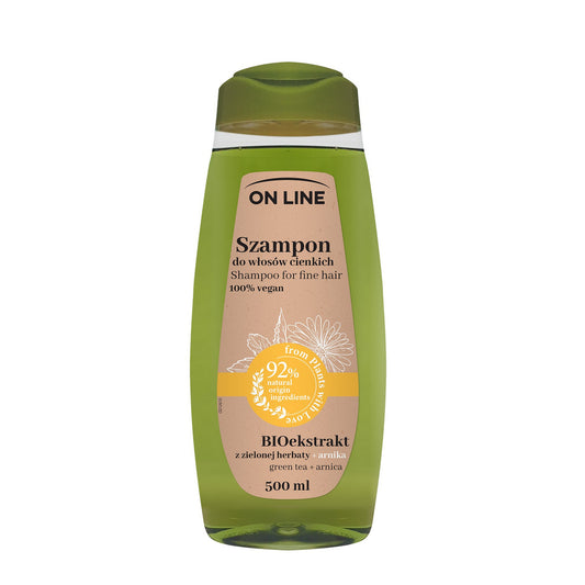 On Line From Plants With Love Šampūnas plaukams BIO ekstraktas iš Žaliosios Arbatos ir Arnicos 500ml