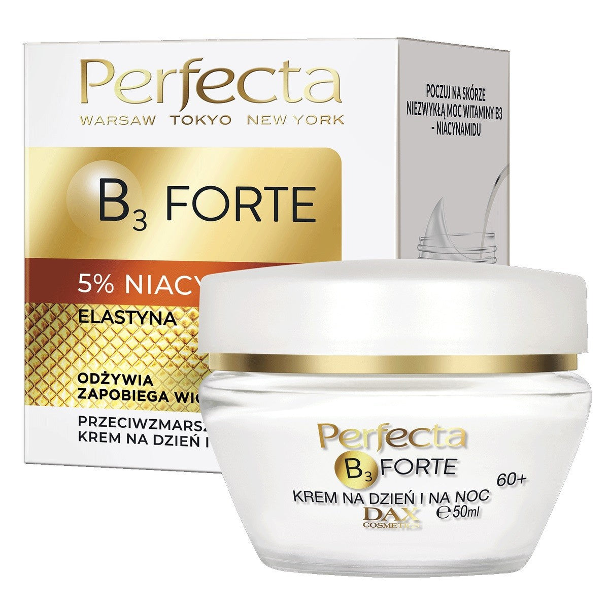 PERFECTA B3 Forte 60+ Kremas nuo raukšlių dienai ir naktiai su 5% niacinamidu 50 ml