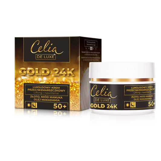 CELIA Gold 24K 50+ Prabangus kremas nuo raukšlių - liftingas ir drėkinimas 50 ml